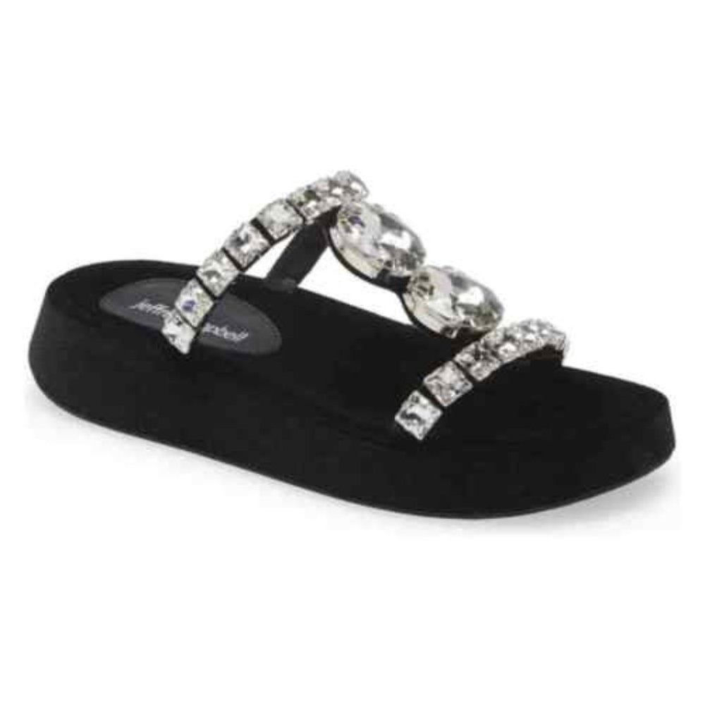 Jeffrey Campbell Zhao Black Patent Bejeweled Sandals size 41 (10)